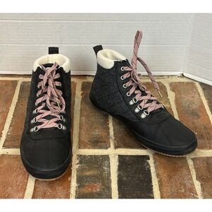 Keds Scout II Ankle Lace Up Rain Winter Boots Black Pink Laces Women 8 High-Tops